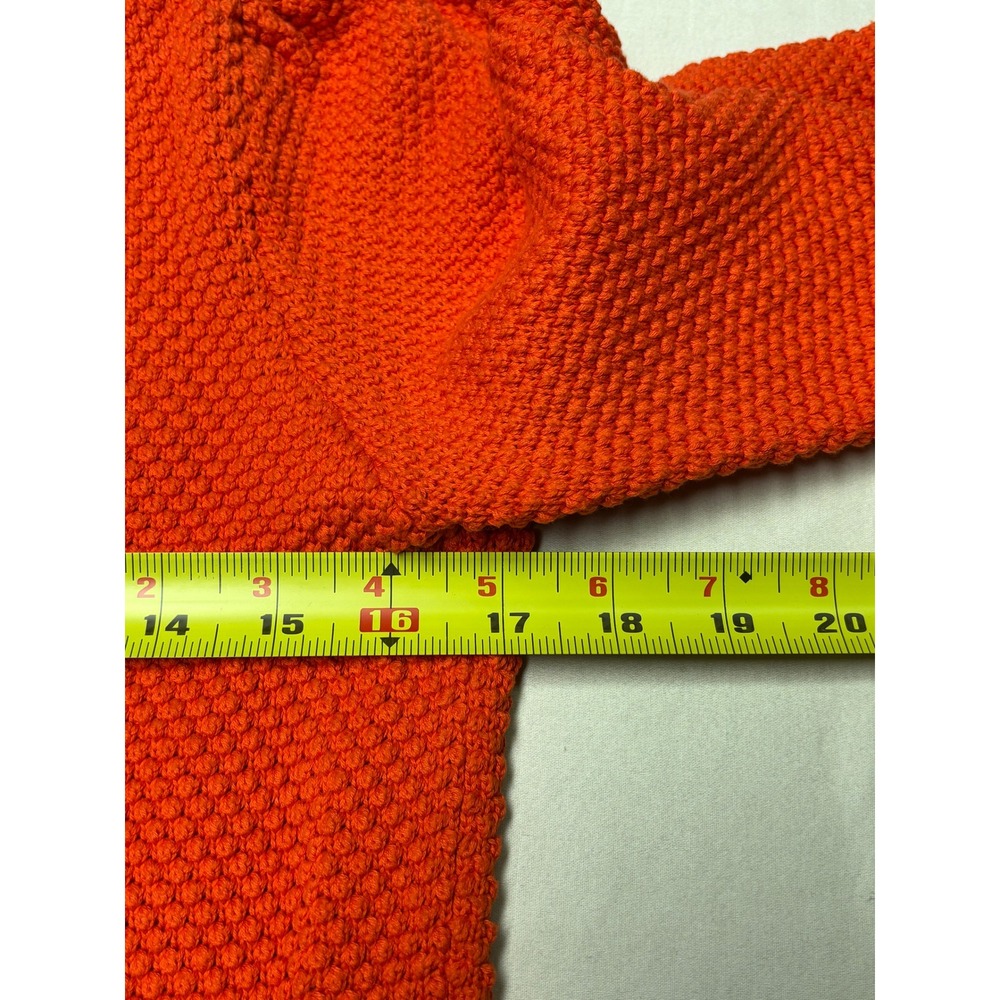 COS Womens Orange Textured Cotton Knit Puff Shoulder‎ 3/4 Sleeve Sweater Size S - Picture 6 of 7